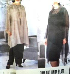 2172 VOGUE TOM LINDA PLATT SHEER SHAPED TUNIC, TANK TOP, BOTTOMS PATTERN 26w-30w UNCUT